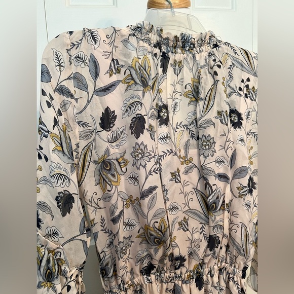 EUC Shoshanna Pale Pink Floral A-Line Silk Dress Size 0 - Picture 9 of 11